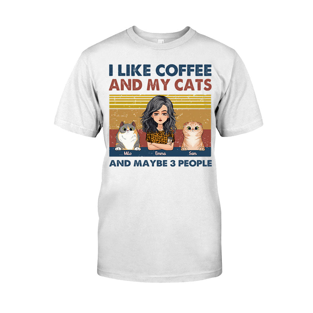 J'aime le café et mon chien - Cadeau pour amoureux des chats - T-shirt et sweat à capuche personnalisés