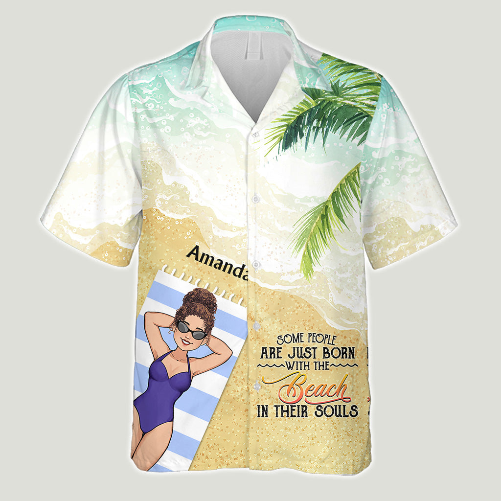 La plage m'appelle et je dois y aller - Cadeau pour amoureux de la mer (ami, sœur, petite amie, épouse, maman, frère, papa, mari, petit ami) - Chemise hawaïenne personnalisée