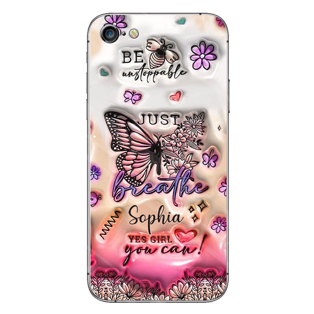 Positive Affirmations Butterfly - Personalized Butterfly Clear Phone Case