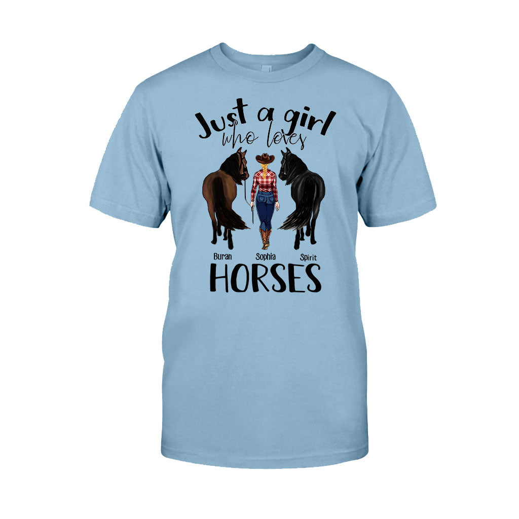 Juste une fille qui aime les chevaux - T-shirt et sweat à capuche personnalisés avec motif cheval
