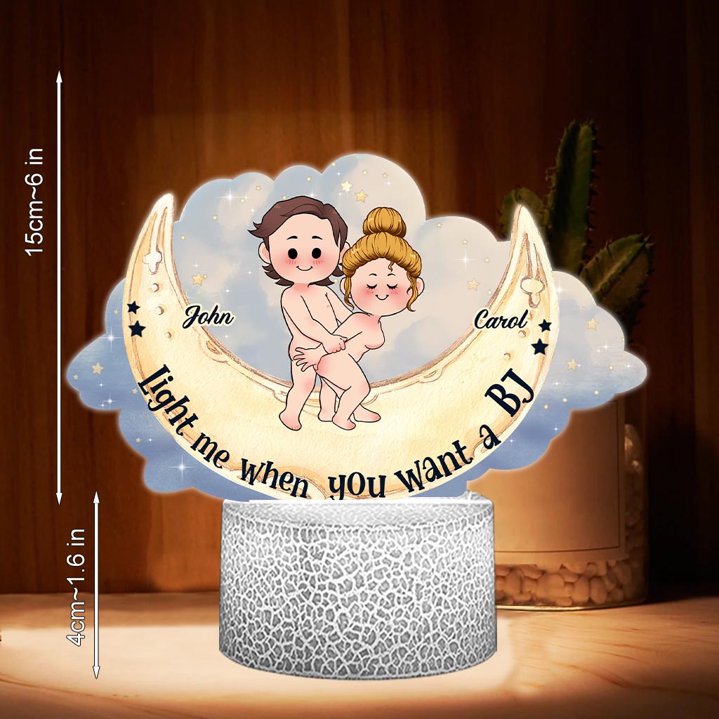Allume-moi quand tu veux une fellation - Plaque lumineuse personnalisée en forme de couple
