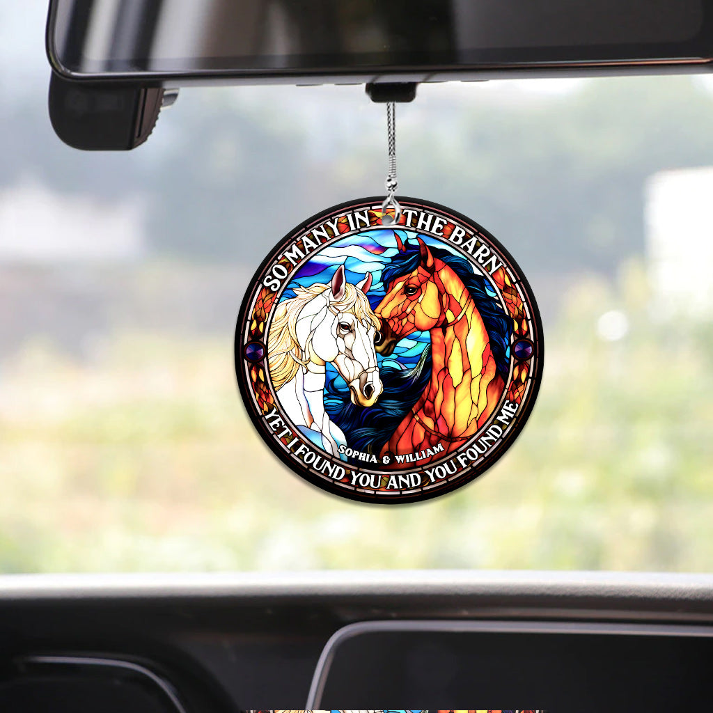 So Many In The Barn - Horse gift for husband, wife, boyfriend, girlfriend - Personalized Car Ornament