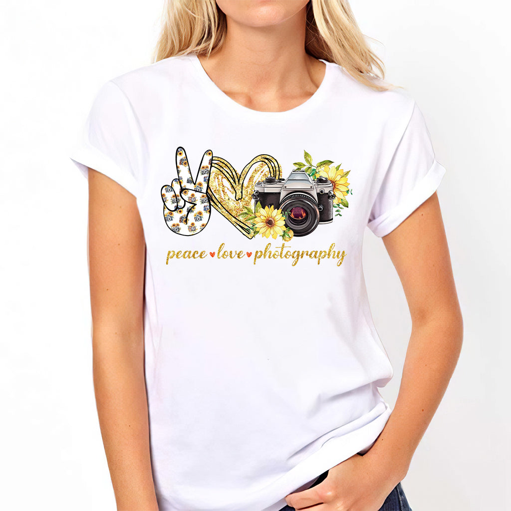 T-shirt et sweat à capuche Peace Love Photography