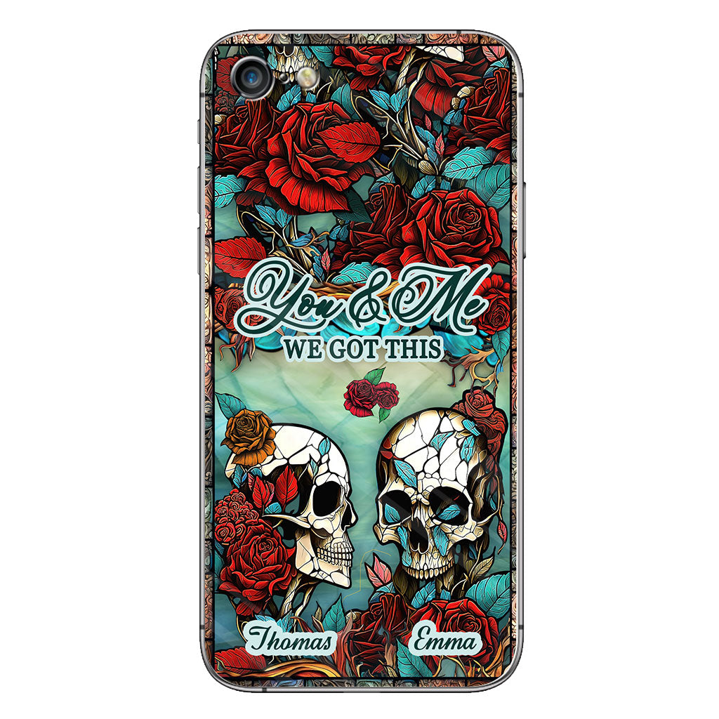 Couple de crânes - Cadeau crâne pour mari, femme, petit ami, petite amie - Coque de téléphone personnalisée