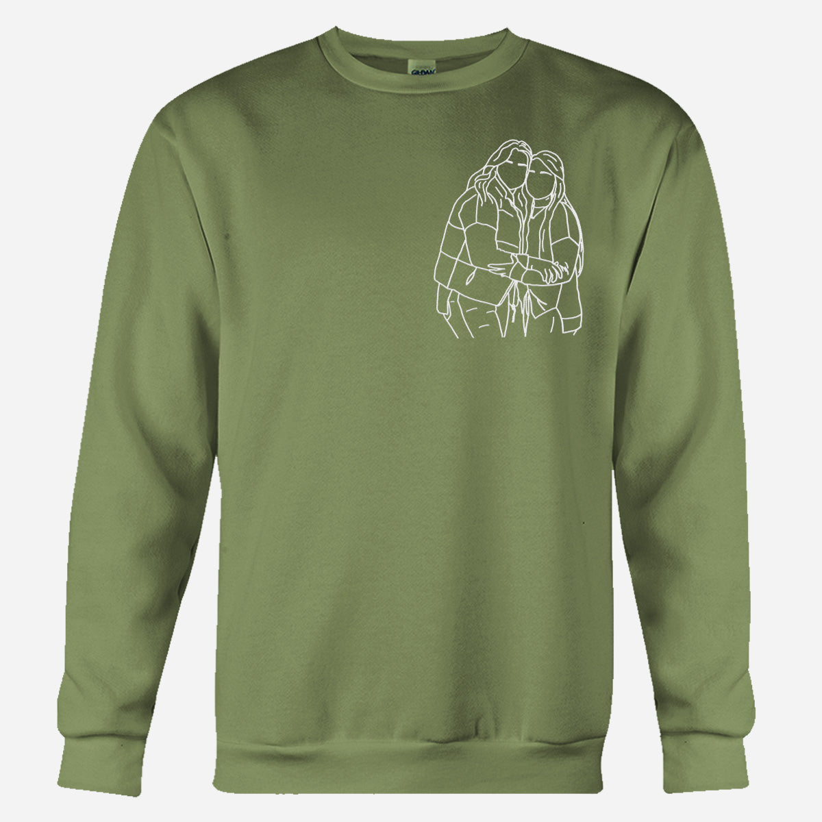 Pull brodé personnalisé pour meilleure amie - Motifs au trait personnalisés