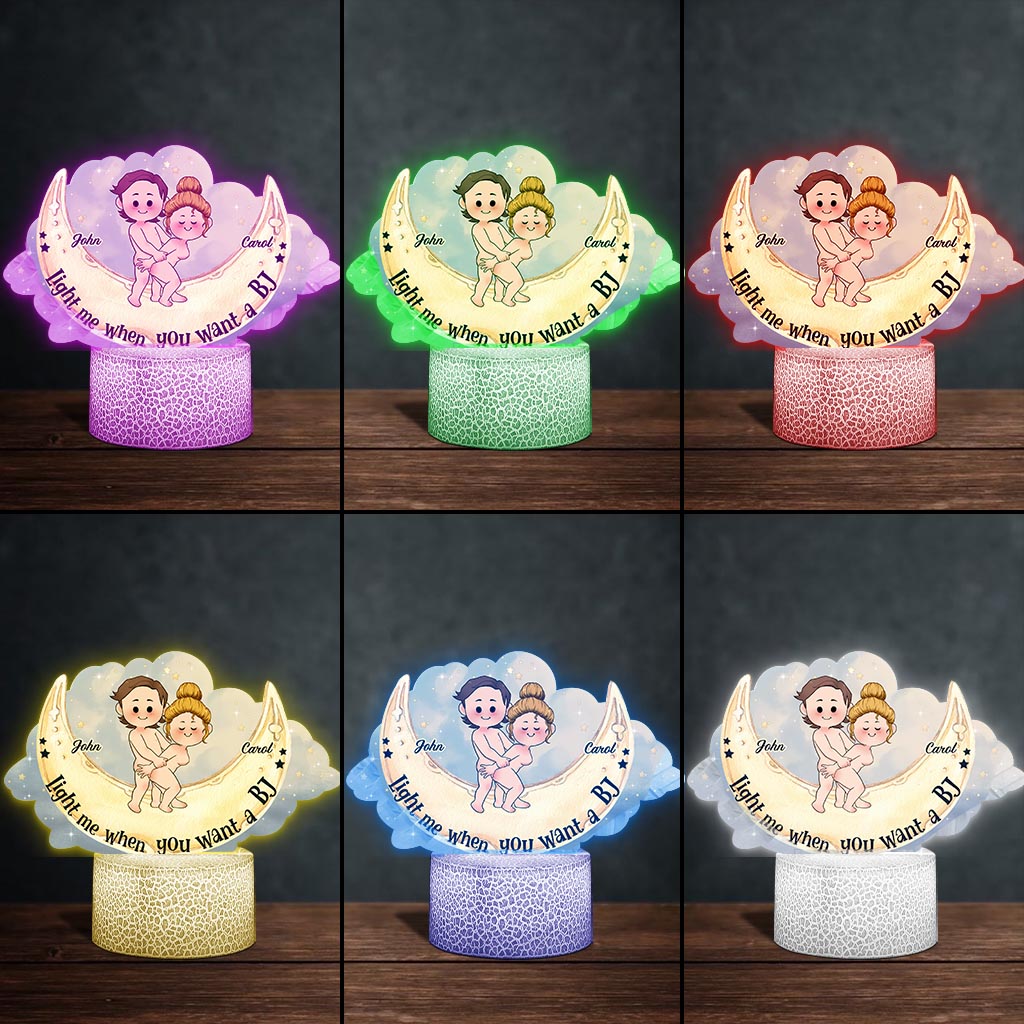 Allume-moi quand tu veux une fellation - Plaque lumineuse personnalisée en forme de couple