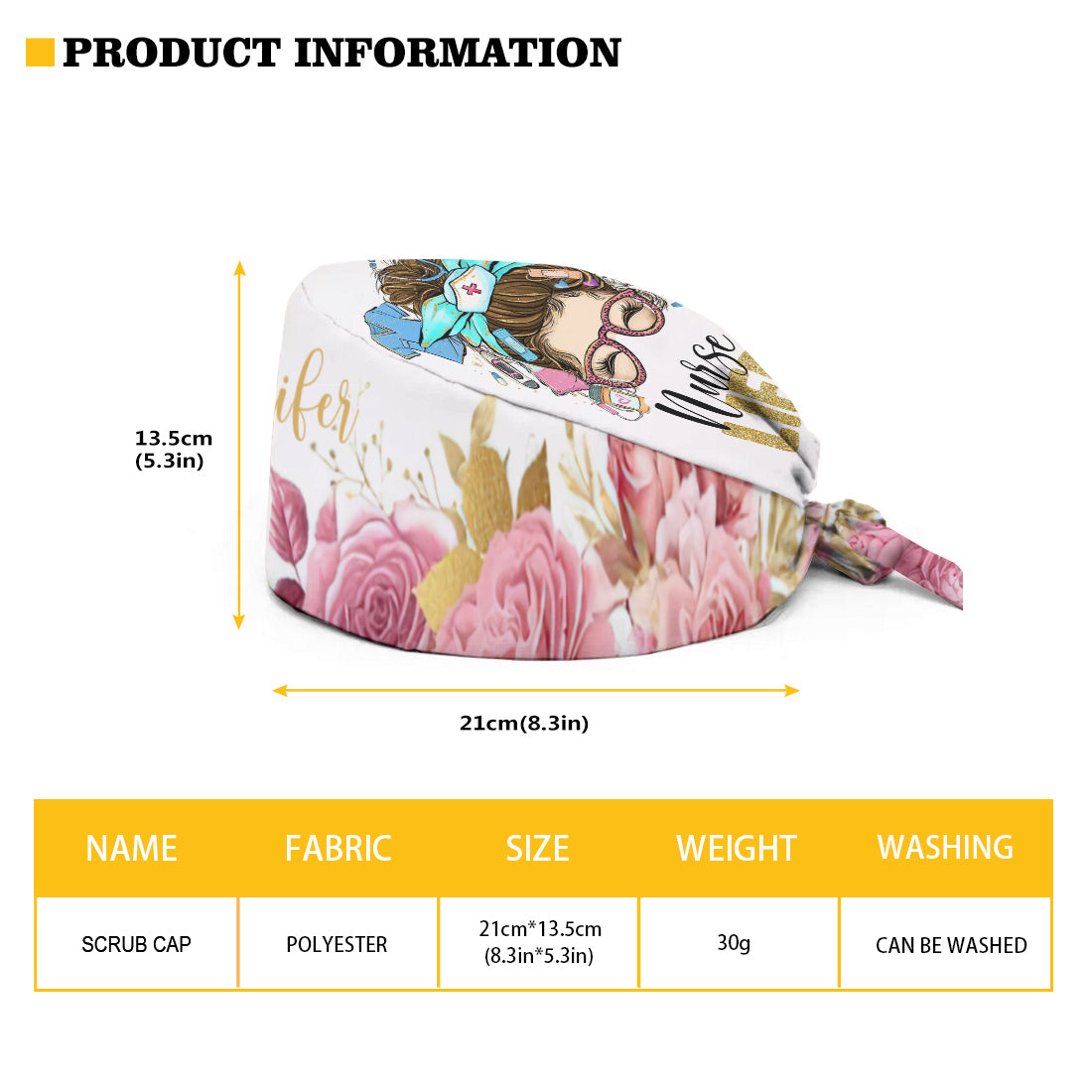 Vie d'infirmière - Bonnet de bloc opératoire personnalisé