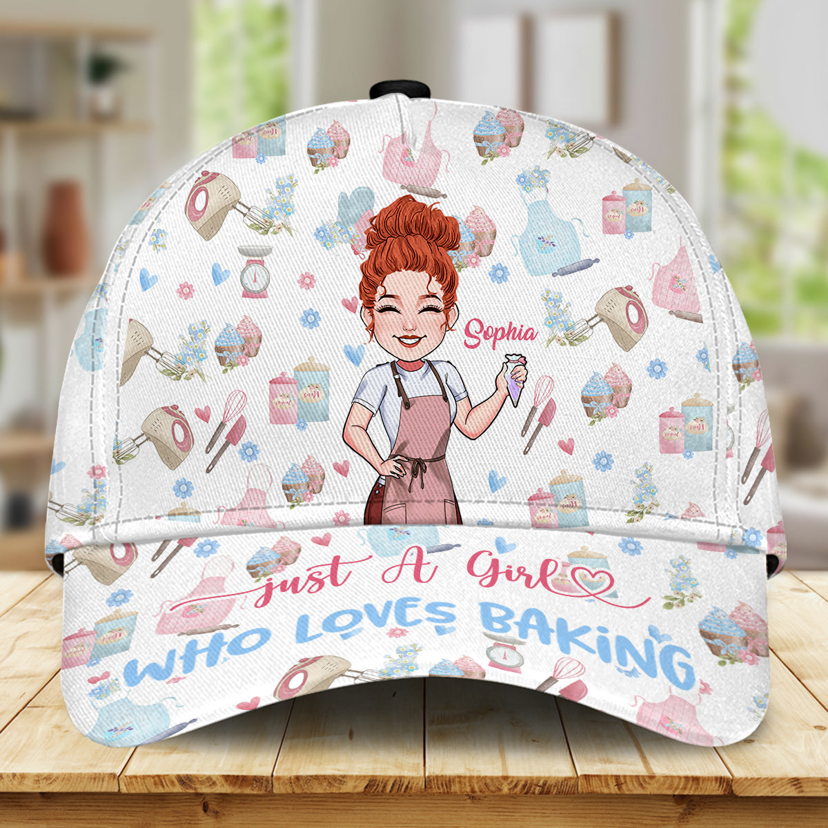 Juste une fille qui adore pâtisser - Casquette classique de pâtisserie personnalisée