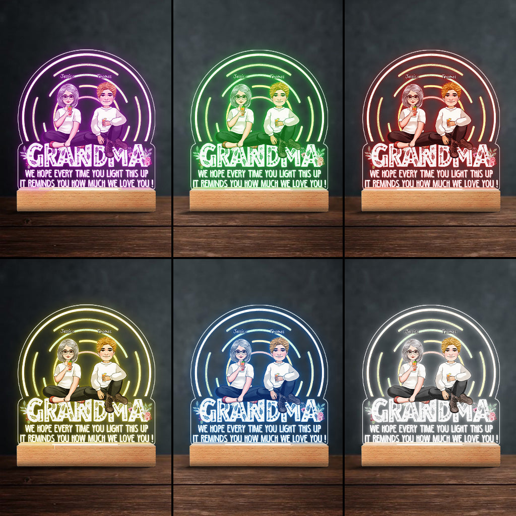 Nous espérons que chaque fois que vous allumerez votre lampe, vous l'aimerez. - Cadeau pour maman, grand-mère - Plaque lumineuse personnalisée
