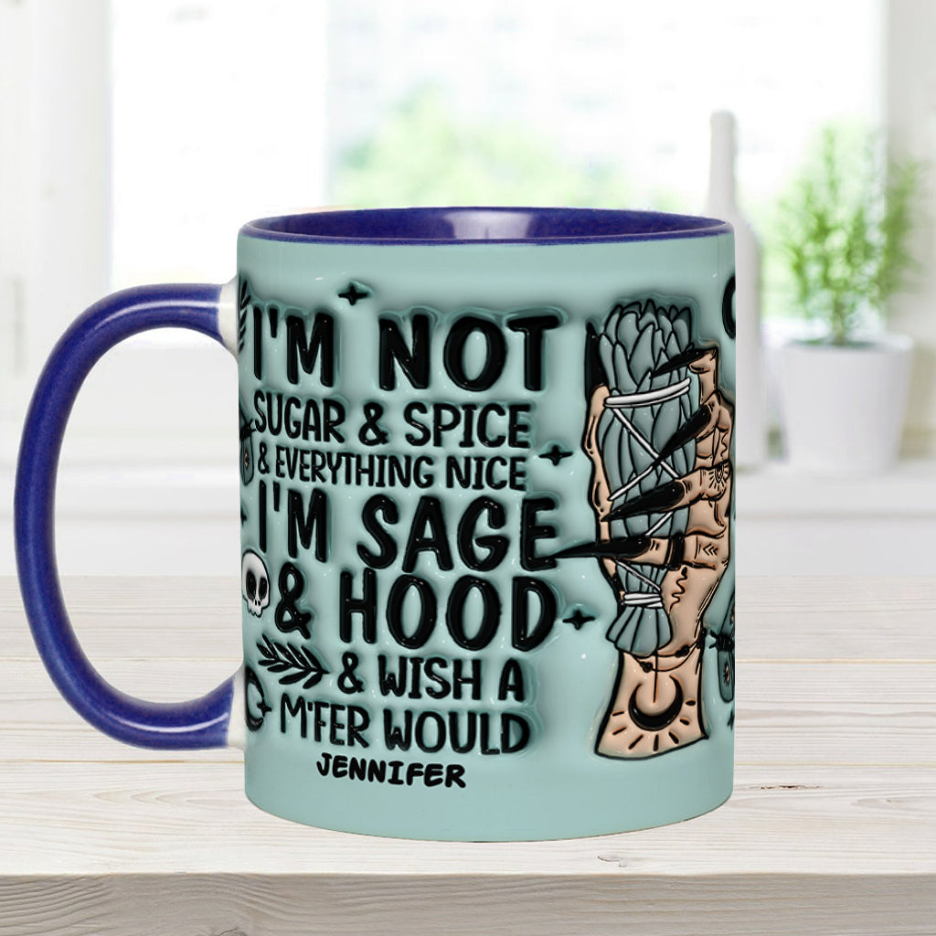 Je ne suis pas du sucre et des épices - Mug personnalisé à accent sorcière
