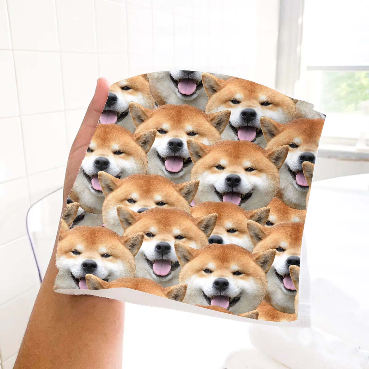 Serviette personnalisée à motif adorable de têtes de chien et de chat - Cadeau idéal pour les amoureux des chiens et des chats