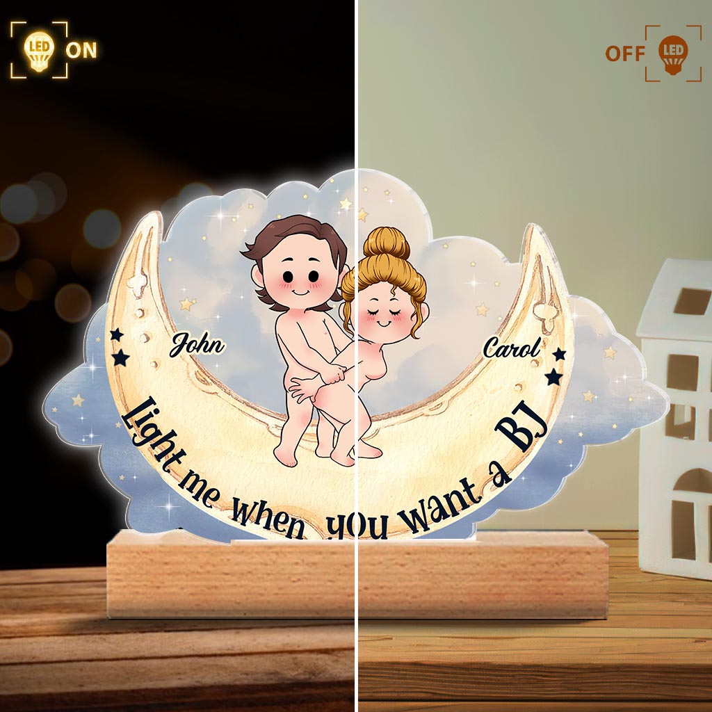 Allume-moi quand tu veux une fellation - Plaque lumineuse personnalisée en forme de couple