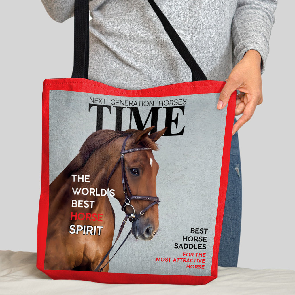 Couvertures de magazines - Sac fourre-tout personnalisé à motif cheval