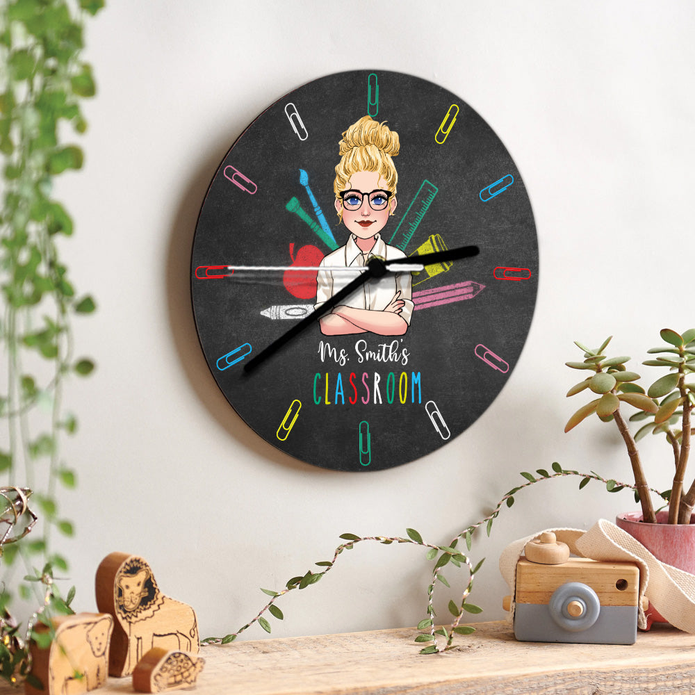 Teacher's Classroom - Personalized Teacher Wall Clock
