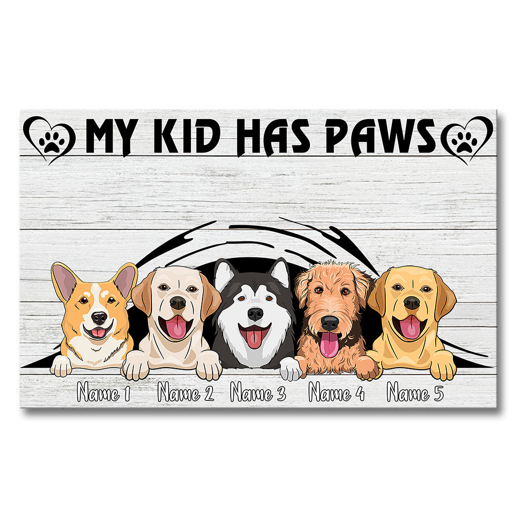 Mes enfants ont des pattes - Toile et affiche personnalisées pour chiens