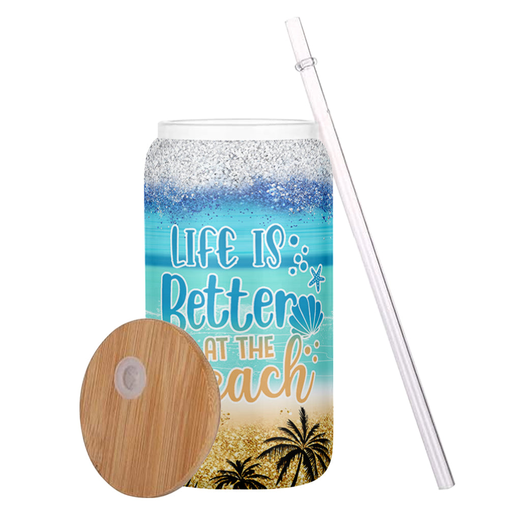 Life Is Better At The Beach - Personalized Sea Lover Can Glass