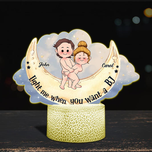 Allume-moi quand tu veux une fellation - Plaque lumineuse personnalisée en forme de couple