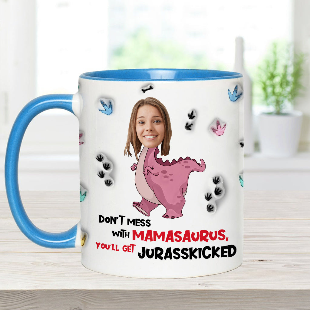 Ne vous frottez pas à Mamasaurus Jurasskicked - Mug personnalisé pour maman