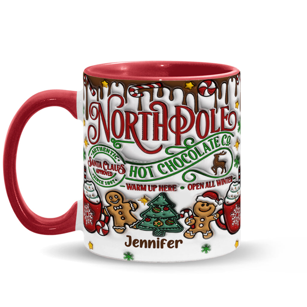 Chocolat chaud Northpole - Mug personnalisé avec décoration de Noël