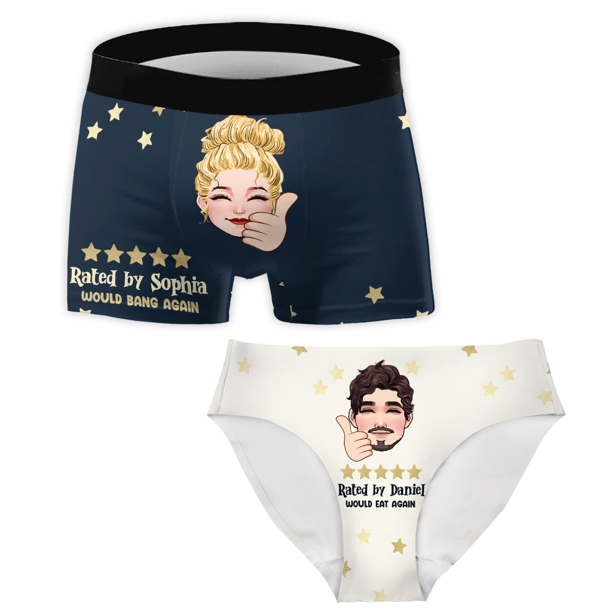 Would Bang Again - Personalized Couple Women Briefs & Men Boxer Briefs