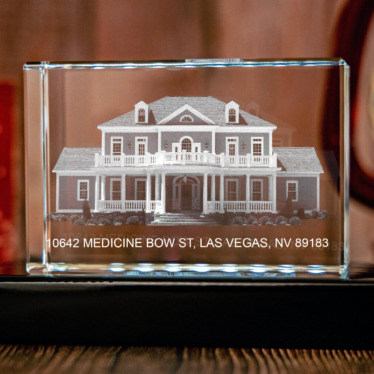 Décoration de pendaison de crémaillère - Lampe en cristal cubique 3D gravée au laser et personnalisée pour pendaison de crémaillère