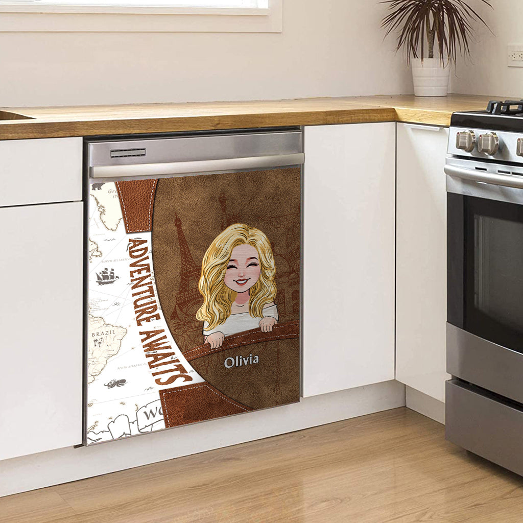 Adventure Awaits - Personalized Travelling Dishwasher Cover