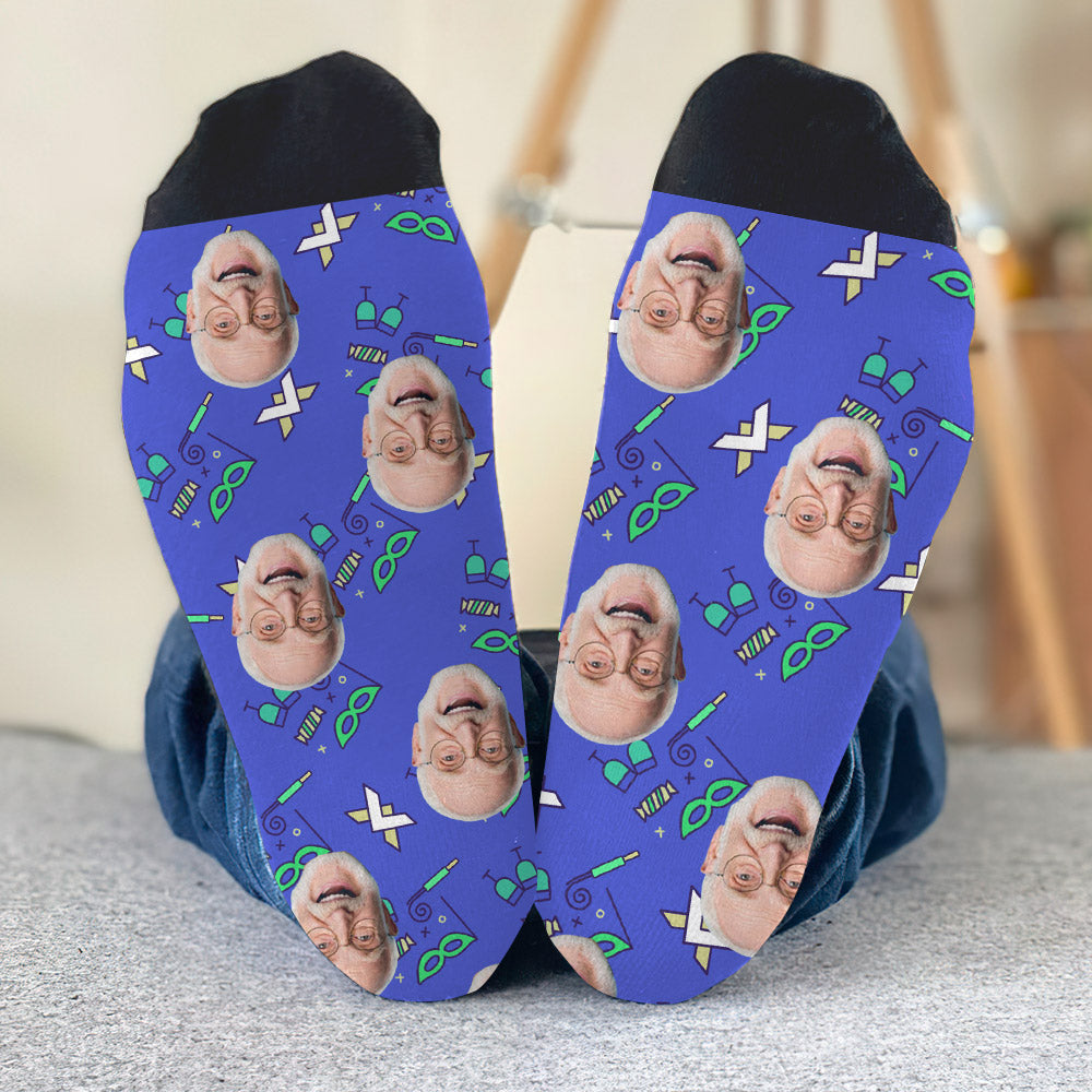 Chaussettes personnalisées pour grand-père - Motifs de fête personnalisés