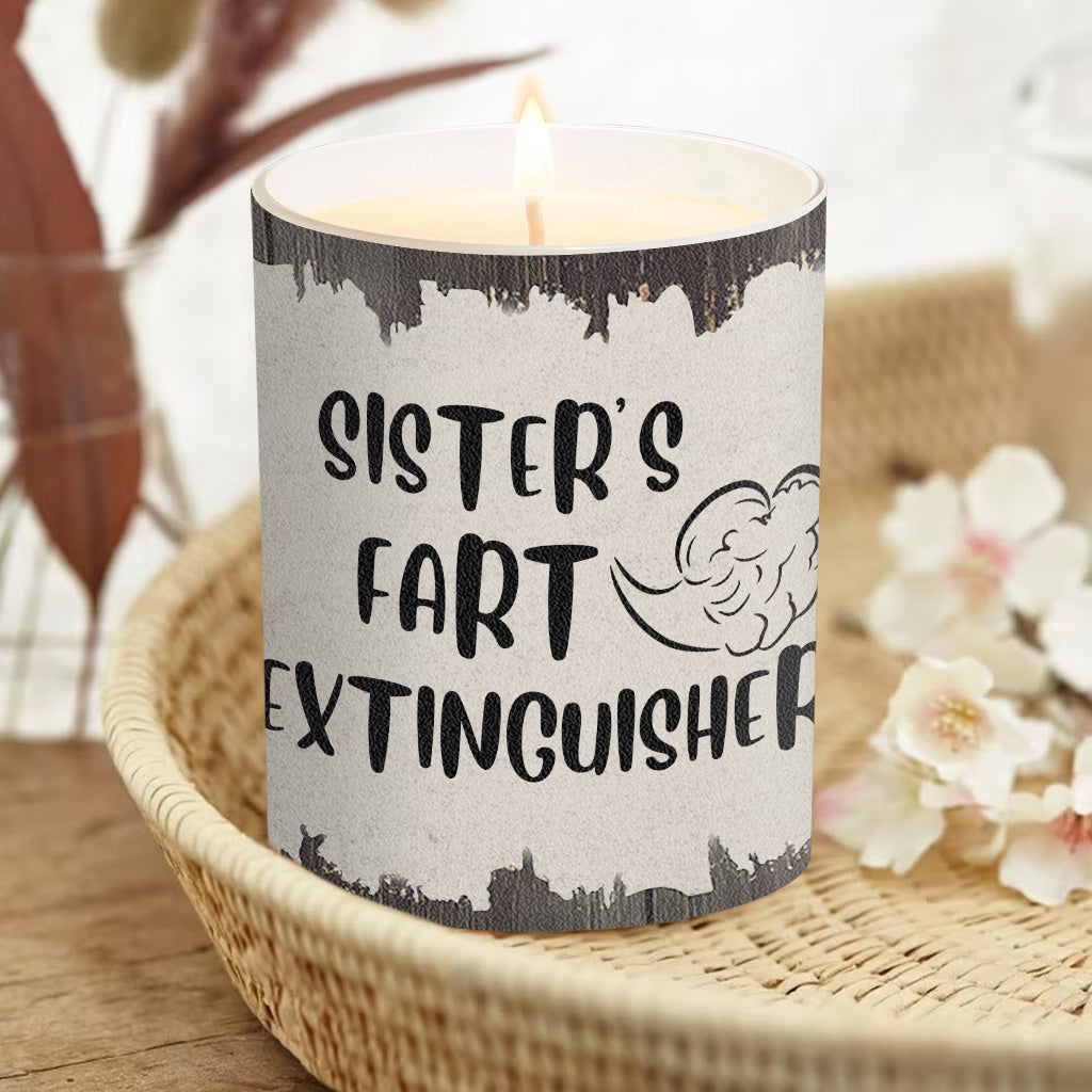 Extincteur de pets - Cadeau pour papa, grand-mère, grand-père, maman, oncle, tante, fils, fille, frère, sœur, petite-fille, petit-fils, mari, femme, petit ami, petite amie, ami - Bougie personnalisée avec couvercle en bois