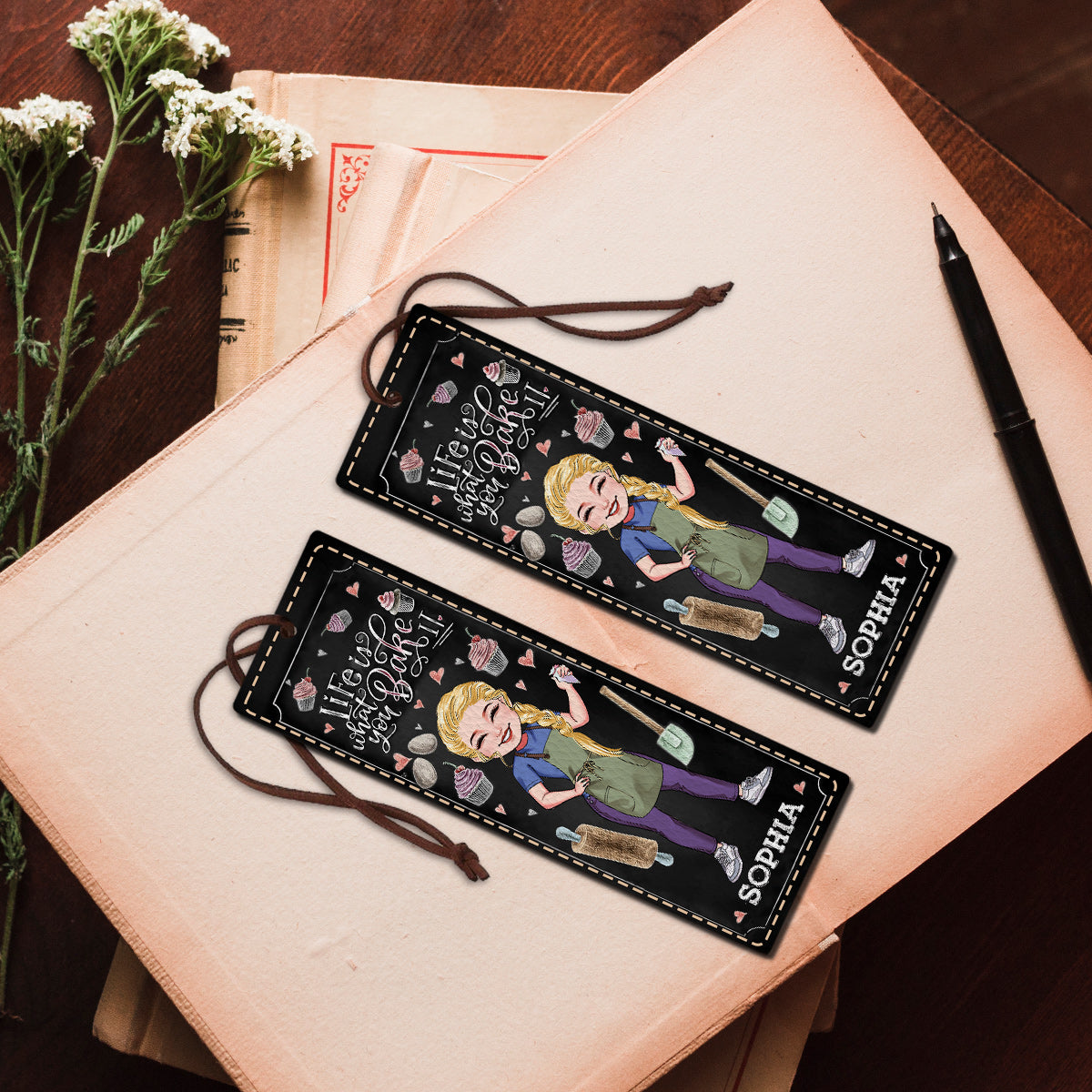 Life Is What You Bake It - Personalized Baking Leather Bookmark