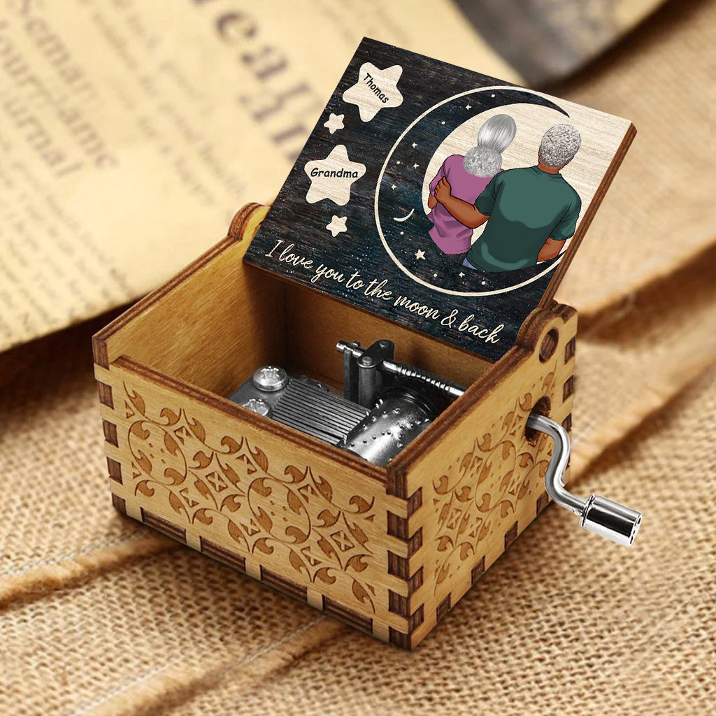 I Love You - Gift for mom, daughter, son, granddaughter, grandson, grandma - Personalized Hand Crank Music Box
