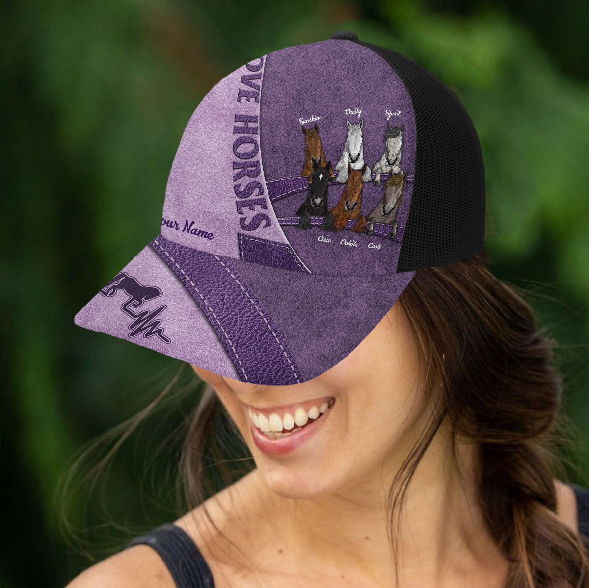 Casquette de camionneur personnalisée « Amoureux des chevaux »