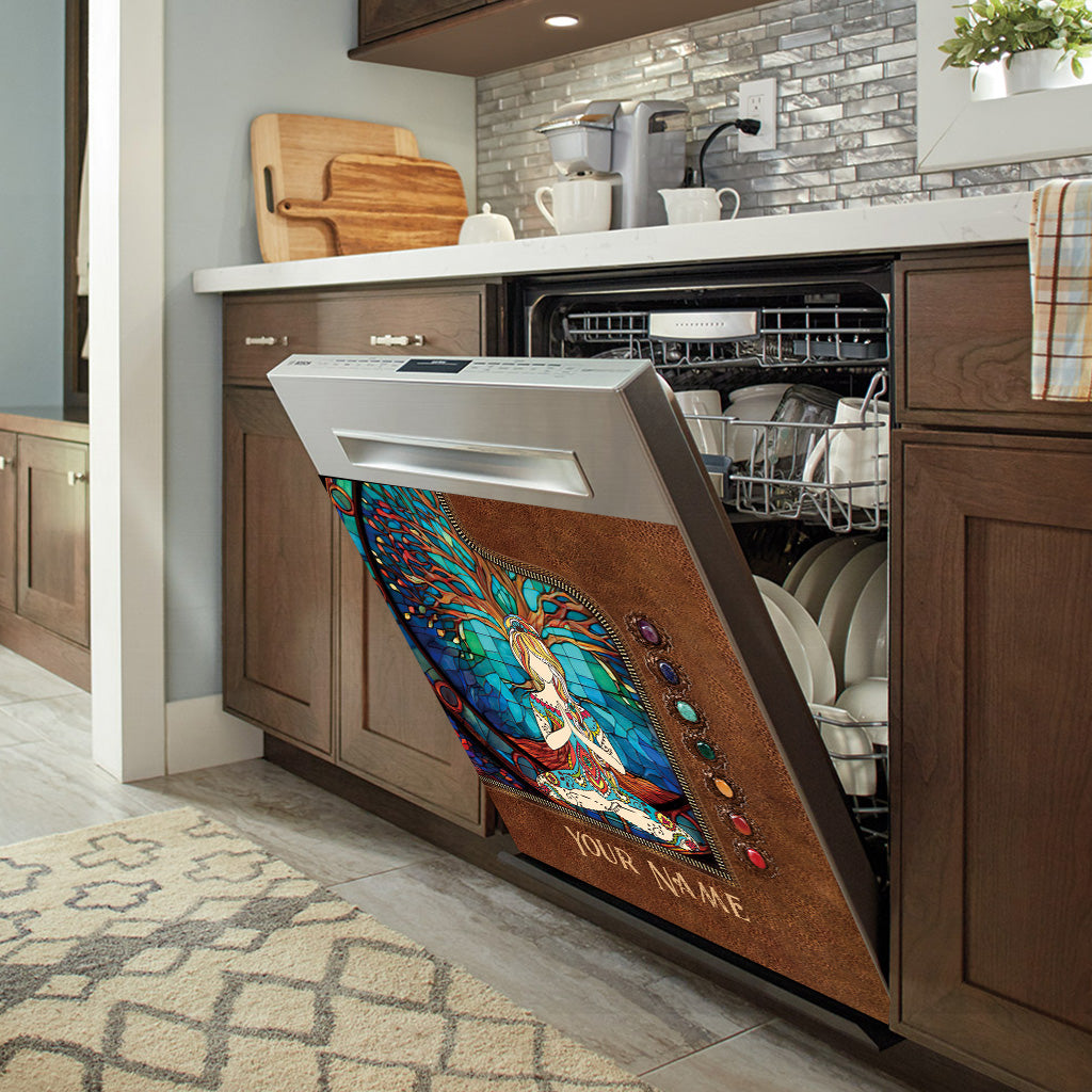 Namaste Green - Personalized Yoga Dishwasher Cover