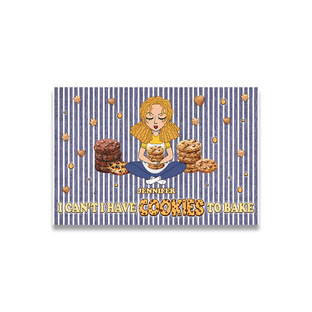 Je ne peux pas, j'ai des biscuits à faire ! – Paillasson personnalisé pour la pâtisserie