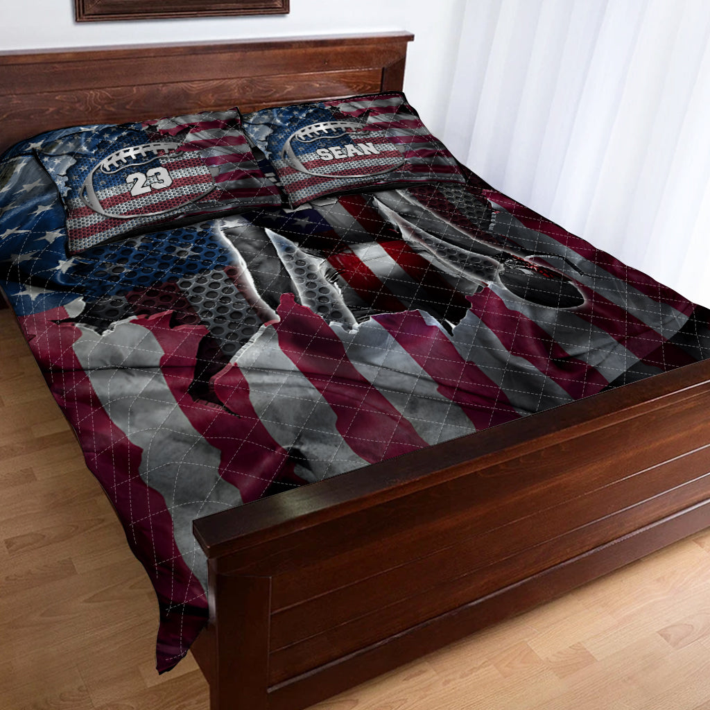 J'adore le football - Ensemble de courtepointe personnalisé sur le thème du football