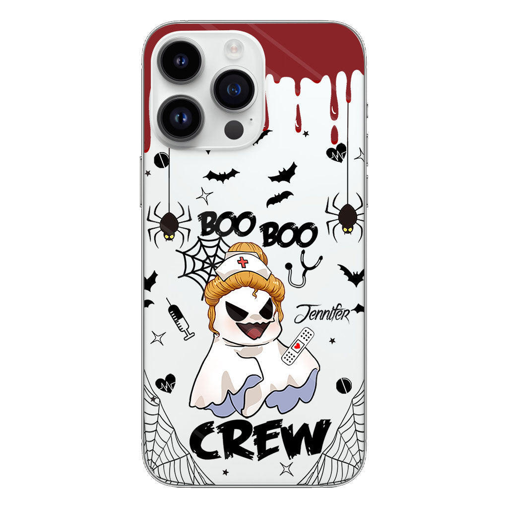 Boo Boo Crew - Étui de téléphone transparent personnalisé pour infirmière