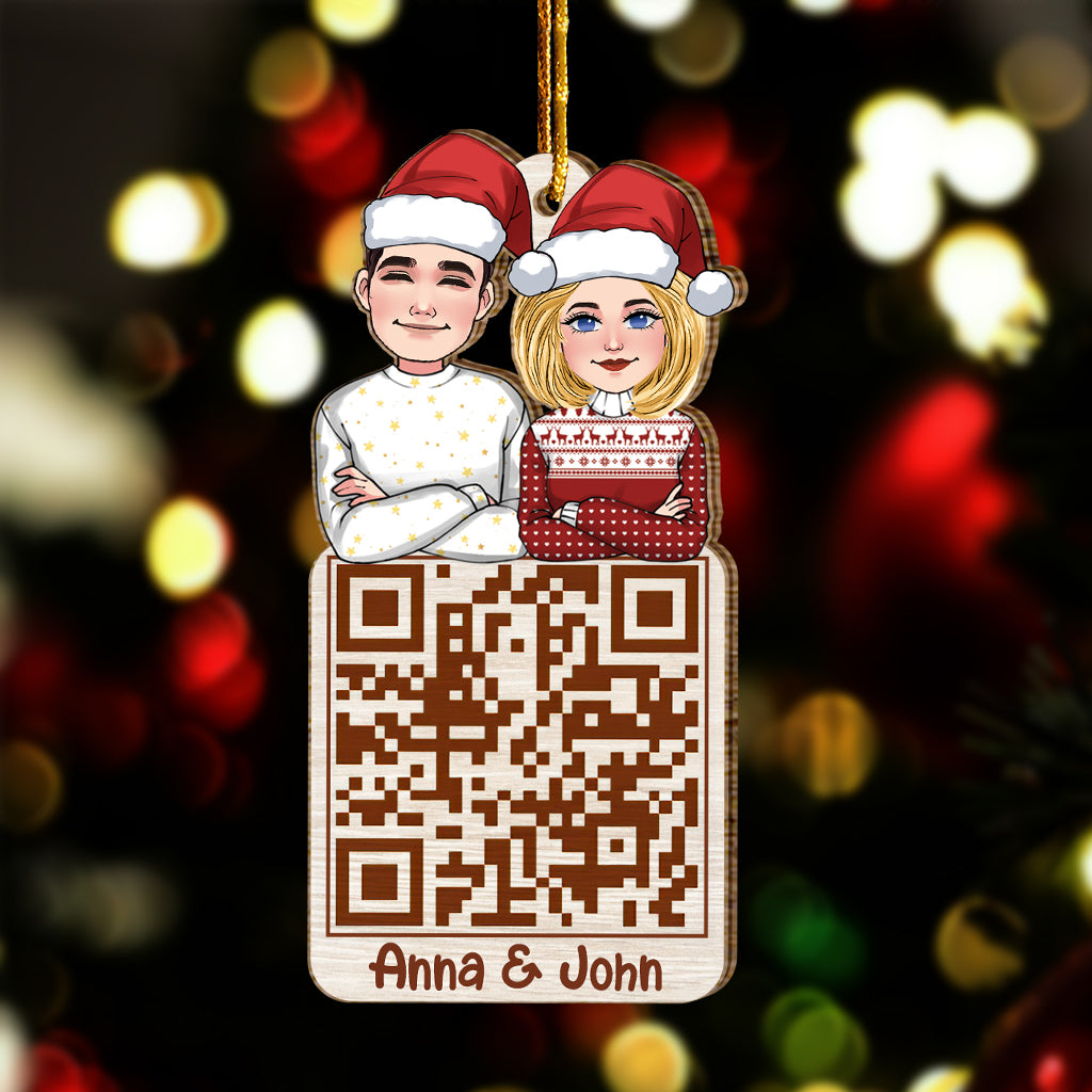 Code QR pour couple de Noël - Ornement personnalisé pour couple