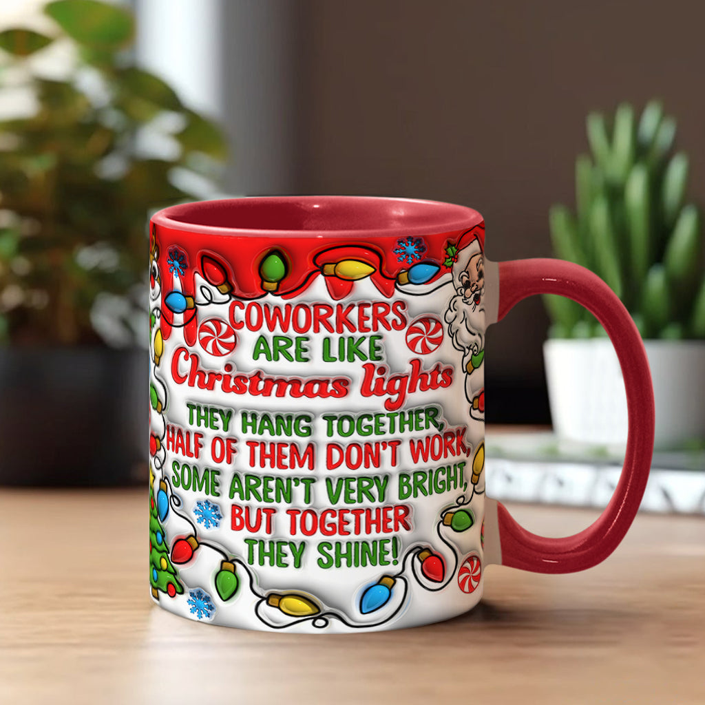 Coworkers Are Like Christmas Lights - Personalized Colleague Accent Mug