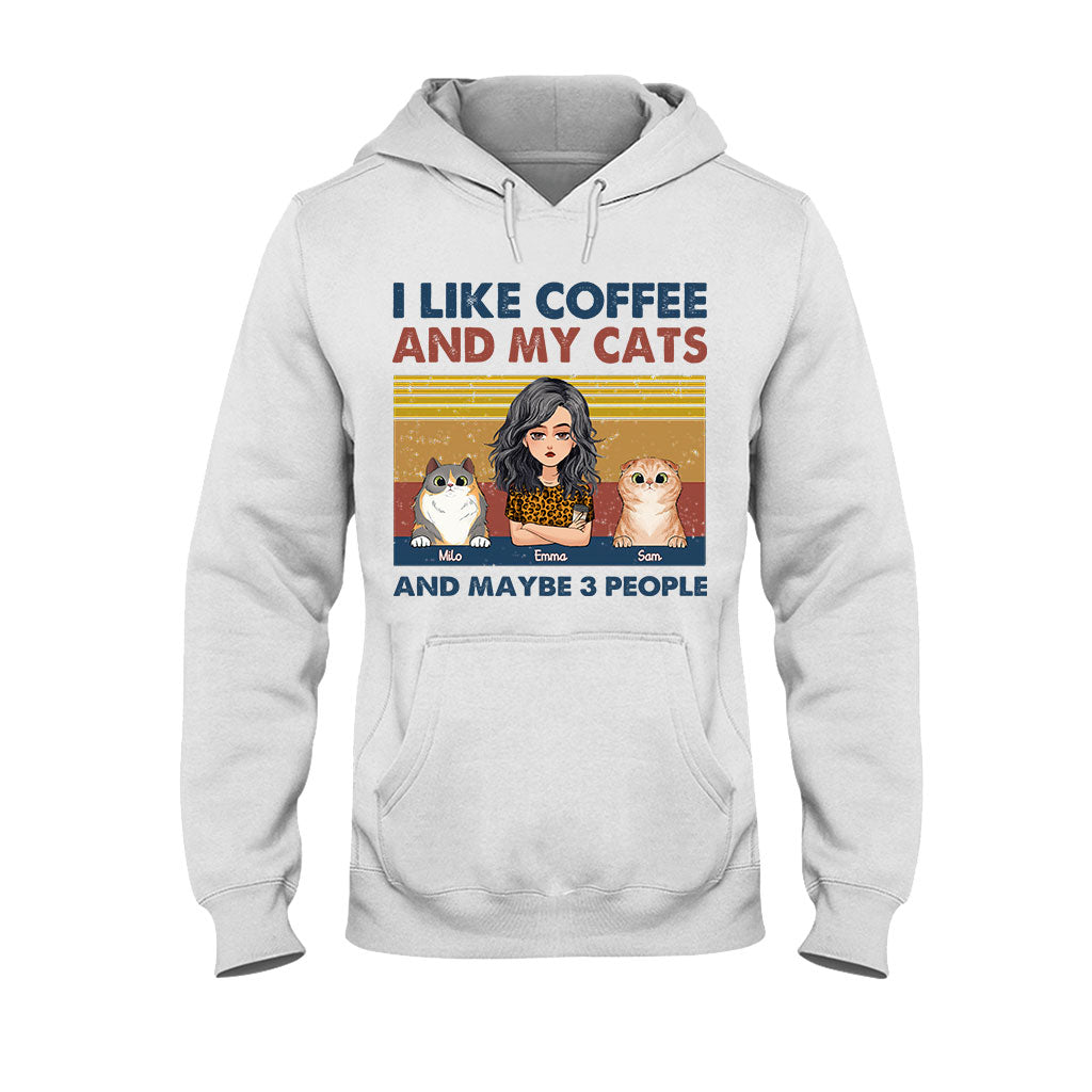 J'aime le café et mon chien - Cadeau pour amoureux des chats - T-shirt et sweat à capuche personnalisés