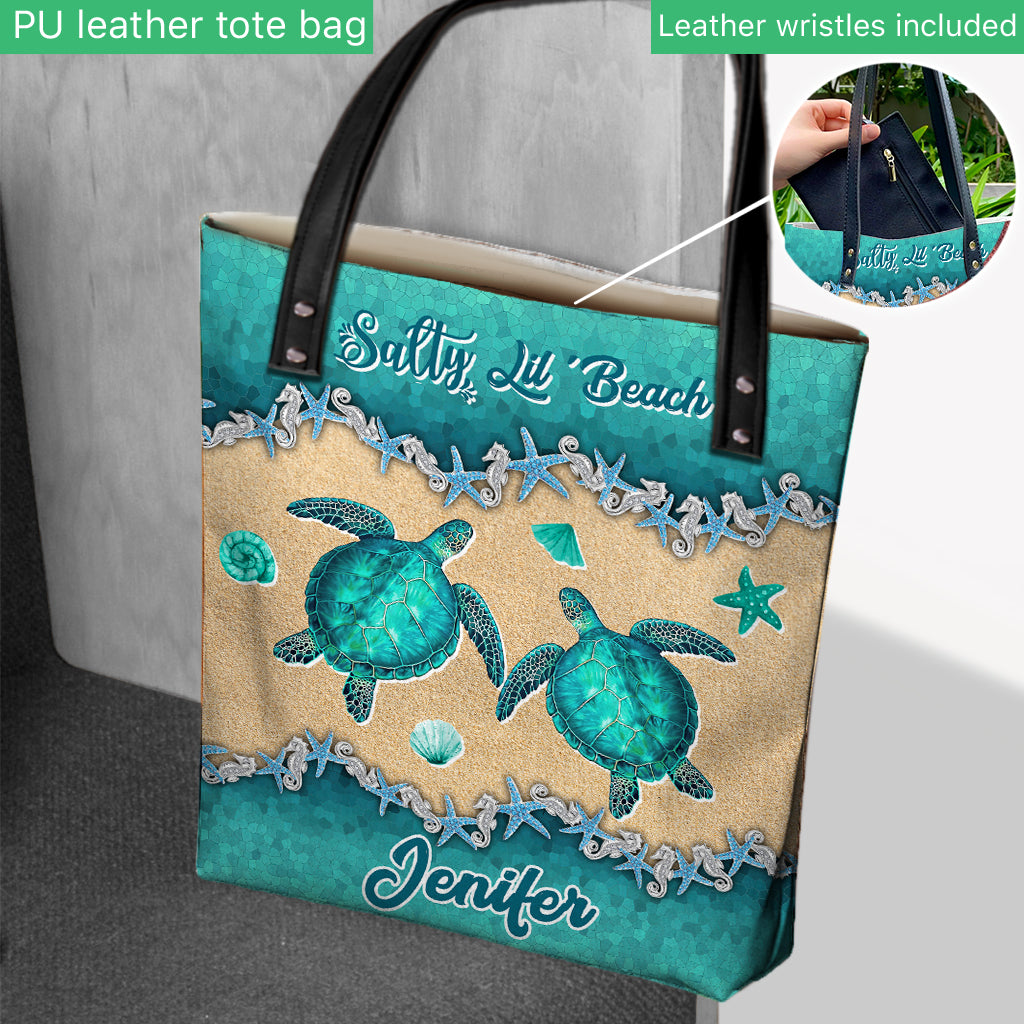 Salty Lil' Beach - Sac fourre-tout personnalisé en forme de tortue