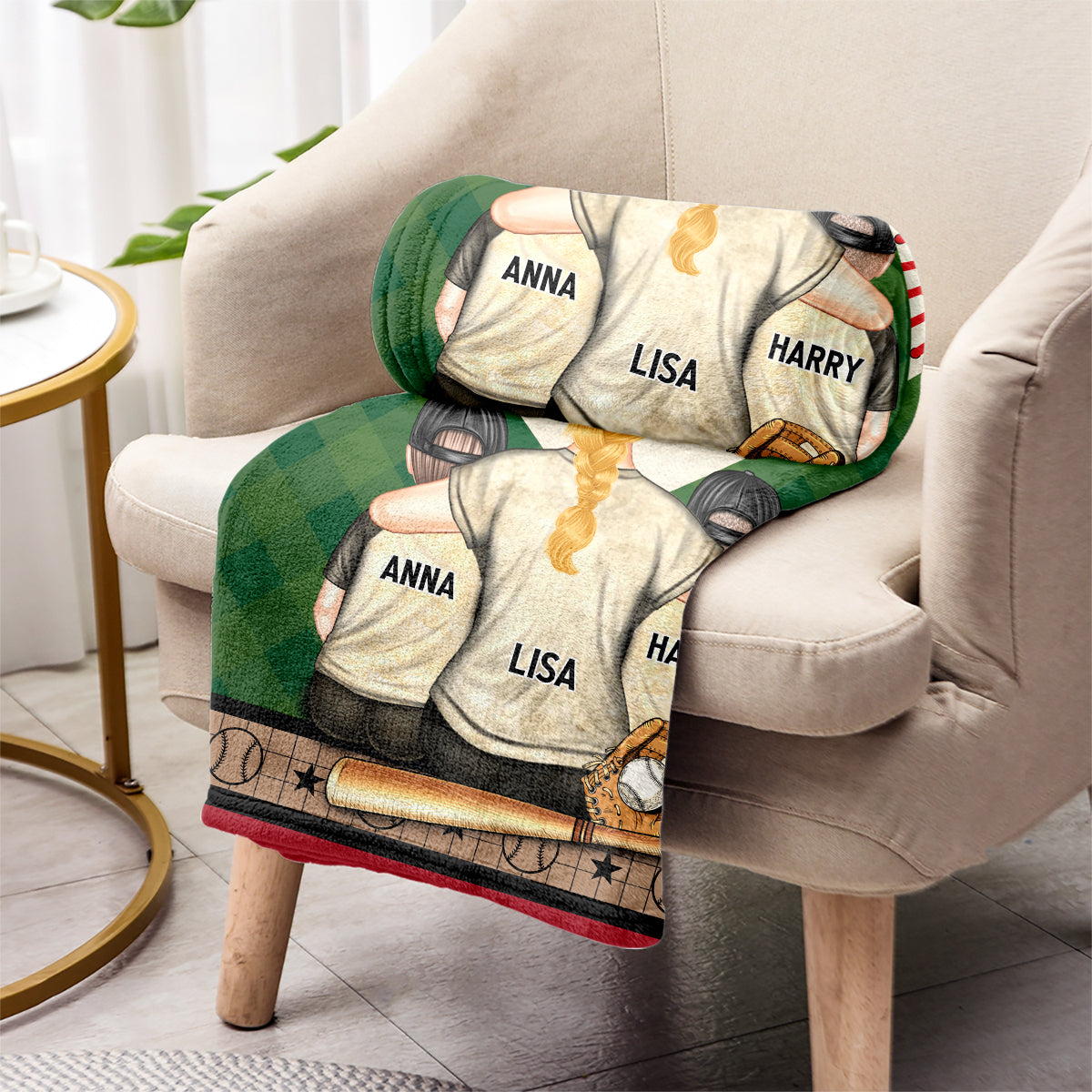 Mon cœur est sur ce terrain - Couverture de baseball personnalisée