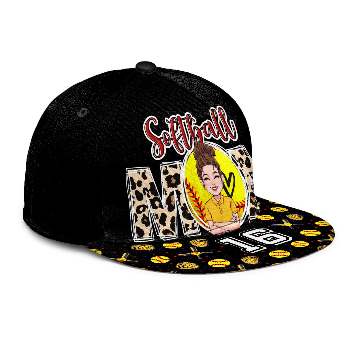 Maman de joueuse de softball - Casquette de softball personnalisée