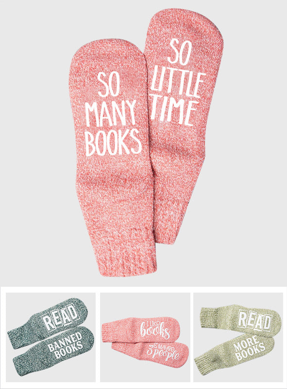 Tant de livres, si peu de temps - Chaussettes personnalisées en forme de livres