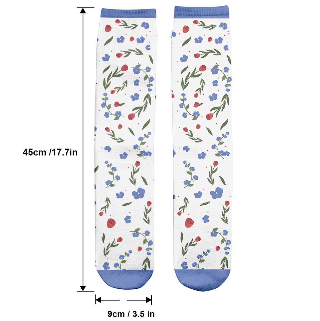 Les roses sont rouges - Chaussettes personnalisées pour couples