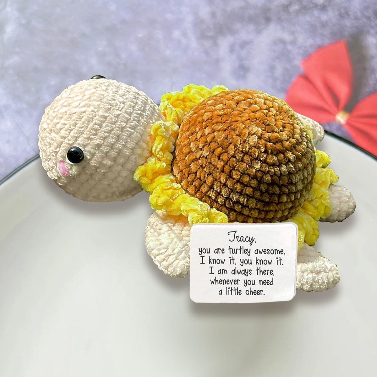 Tu es vraiment génial(e) ! Peluche tortue - Figurine tortue personnalisée tricotée à la main