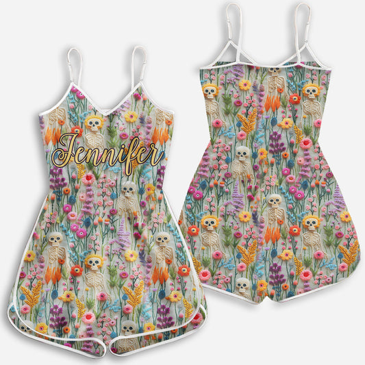 Combinaison squelette floral - Crâne personnalisé