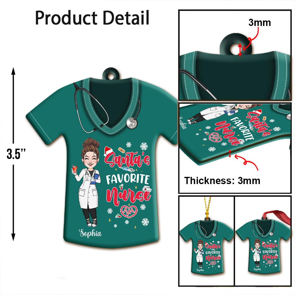 L'infirmière préférée du Père Noël - Ornement personnalisé pour infirmière
