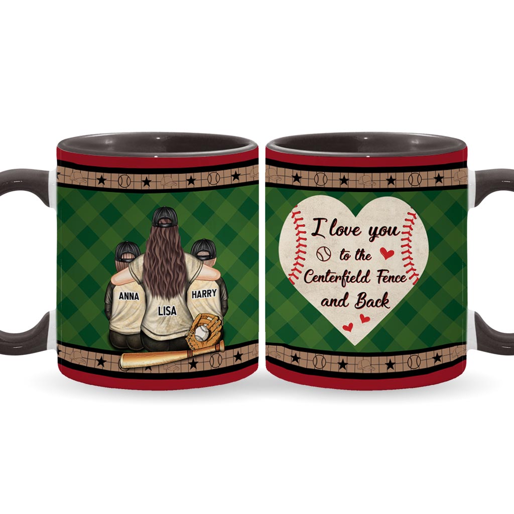 Mon cœur est sur le terrain - Mug personnalisé sur le thème du baseball