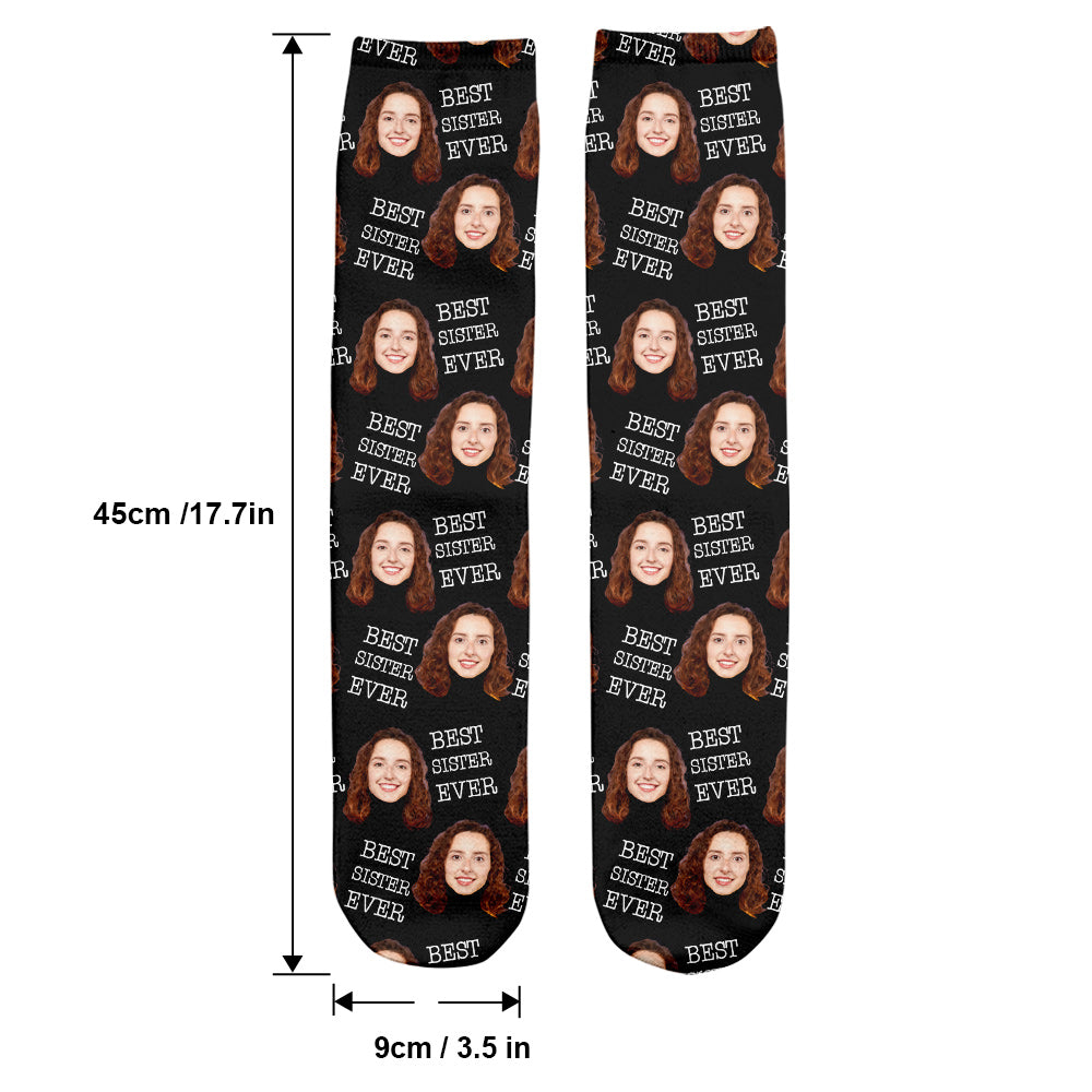Chaussettes personnalisées pour frères et sœurs - Face personnalisée