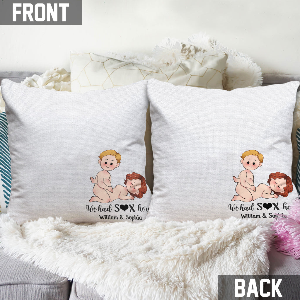 Nous l'avons fait ici - Coussin décoratif personnalisé pour couple