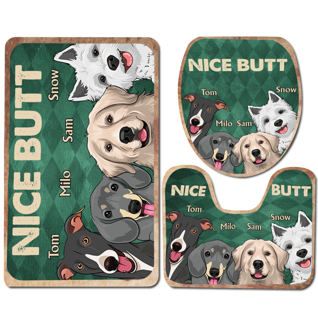 Tapis de bain personnalisé « Nice butt Shower » - Cadeau idéal pour les amoureux des chiens et des chats